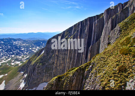 vertikale Kalkfelsen am Putras, Durmitor-massiv, Montenegro, Durmitor National Park Stockfoto