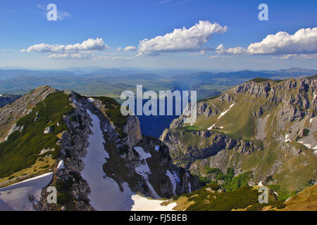 Blick vom Putras auf Tara-Schlucht, Durmitor-massiv, Montenegro, Durmitor National Park Stockfoto