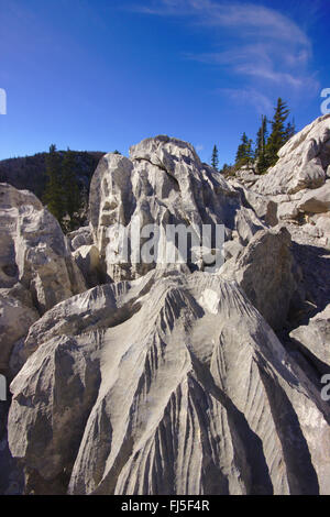 Karren im Karst-Landschaft, Kroatien, der Nationalpark Nördlicher Velebit Stockfoto