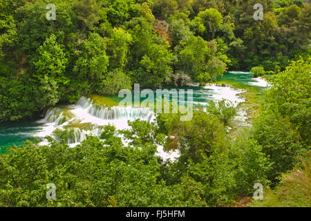 Skradinski Buk Wasserfall und Kaskaden, Kroatien Krka Nationalpark Stockfoto