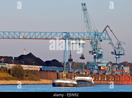 Hafen in Rheinberg, niedrigere Rheinregion, Deutschland, Nordrhein-Westfalen, Ruhrgebiet, Rheinberg Stockfoto