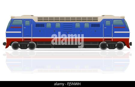 Eisenbahn Lok Zug Vektor-Illustration isoliert auf weißem Hintergrund Stock Vektor
