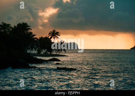 Sonnenuntergang in Tobago Cays, St. Vincent und die Grenadinen Stockfoto