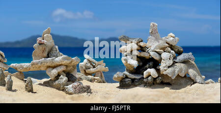 Land-Marke auf der kleinen Insel von Petit Tabac in Tobagos Cays, St. Vincent und die Grenadinen Stockfoto