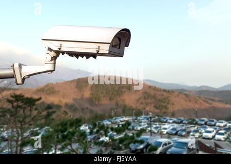 CCTV Aufzeichnung wichtiger Ereignisse und ein Wachhaus und Eigentum. Stockfoto