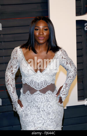 Beverly Hills, Los Angeles, USA. 28. Februar 2016. Serena Williams besucht der Vanity Fair Oscar Party im Wallis Annenberg Center für darstellende Künste in Beverly Hills, Los Angeles, USA, 28. Februar 2016. Foto: Hubert Boesl/Dpa/Alamy Live News Stockfoto