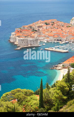 Spektakuläre malerische Aussicht auf die Altstadt von Dubrovnik, Kroatien Stockfoto