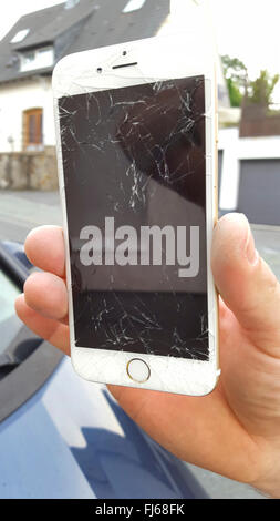 gebrochenen Display eines Smartphones, Deutschland Stockfoto