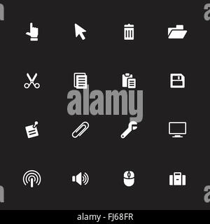 [EPS10] weiße einfache flache Icon-Set 3 für Web-Design, User-Interface (UI), Infografik und mobilen Anwendungen (apps) Stock Vektor