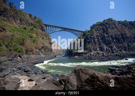Brücke über den Zambesi in Victoria Falls, Victoria Falls Bridge, Sambia, Victoria Falls Bridge Stockfoto