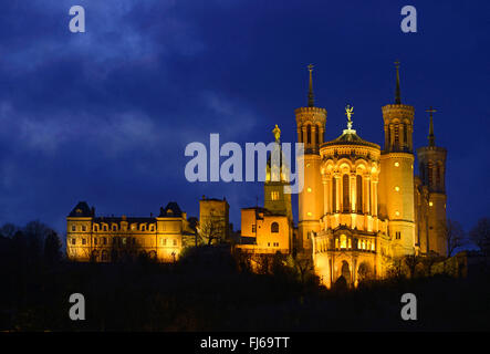 Basilika von Notre-Dame de Fourvière in der Stadt von Lyon, Frankreich, Lyon Stockfoto