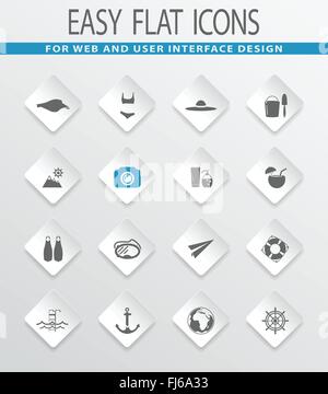 Strand Icons set Stock Vektor