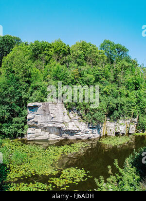 Buky Canyon in Tscherkassy, Ukraine. River Mountain Tikich. Stockfoto