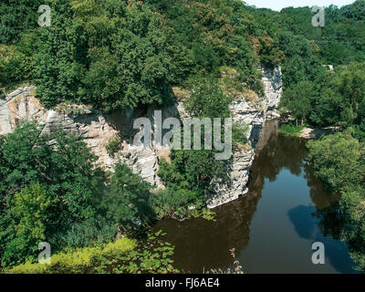 Buky Canyon in Tscherkassy, Ukraine. River Mountain Tikich. Stockfoto