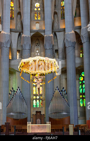 Hauptaltar der Sagrada Familia Barcelona, Spanien Stockfoto