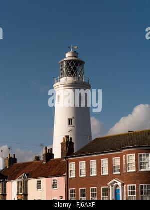 Der Leuchtturm in dem Küstenort Southwold in Suffolk, England Stockfoto