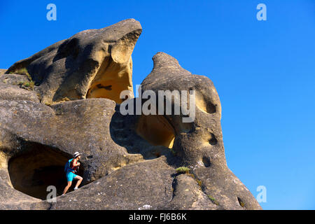 Sandstein, genannt Rocalinaud, Frankreich, Provence, Beaume Les Venise Stockfoto