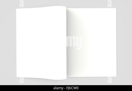 Magazin auf grauem Hintergrund für Ihr Modell geöffnet Stockfoto