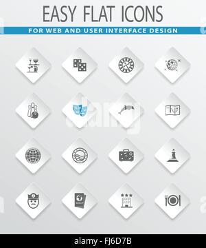 Kreuzfahrt Icons set Stock Vektor