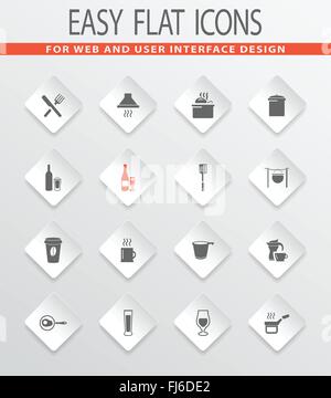 Essen und die Küche Icons set Stock Vektor