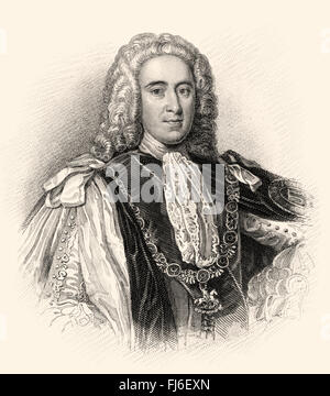 Thomas Pelham-Holles, 1. Duke of Newcastle upon Tyne und 1. Herzog von Newcastle-unter-Lyne, 1693-1768, eine britische Whig-Staatsmann Stockfoto