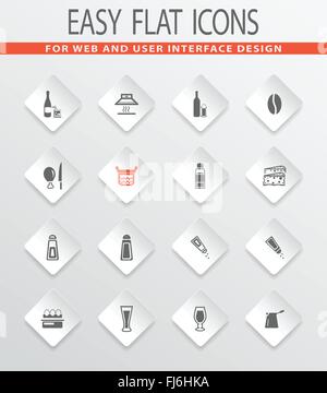 Essen und die Küche Icons set Stock Vektor