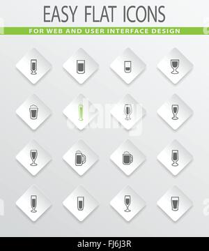 Gläser und Tassen Icons set Stock Vektor