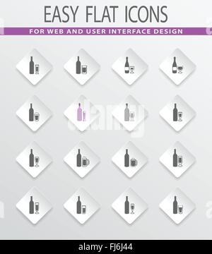 Gläser und Tassen Icons set Stock Vektor