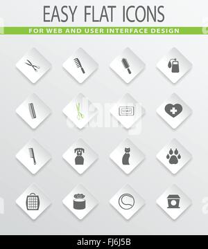 Waren für Haustiere Icons set Stock Vektor
