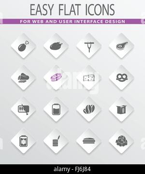 Lebensmittelgeschäft Icons set Stock Vektor