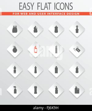 Haushaltschemikalien Icons set Stock Vektor
