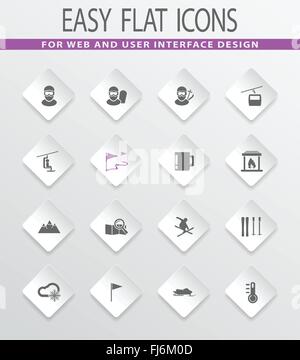 Ski Icons set Stock Vektor