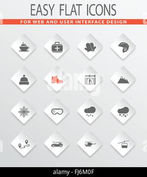 Ski Icons set Stock Vektor