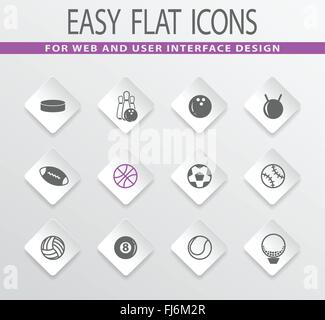 Sport-Kugeln Icons set Stock Vektor