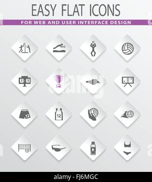 Volleyball Icons set Stock Vektor