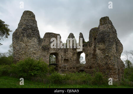 Ruinen des historischen Odiham Castle (King John's Castle) in Hampshire, England, Großbritannien Stockfoto