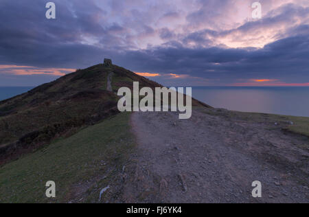 Sonnenuntergang am Rame Head Stockfoto