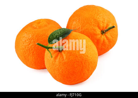 Mandarine Mandarin Früchte, Isolated on White Stockfoto