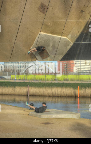 Ausbildung in einem Park, Boxen, Outdoor-training Stockfoto