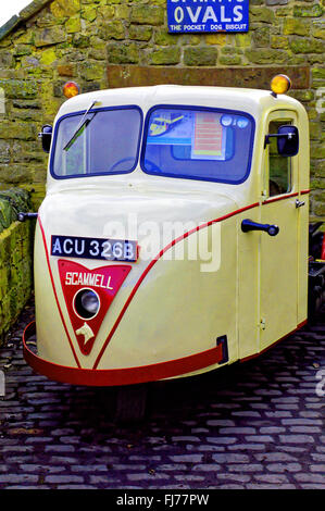 1964 Scammell Skarabäus drei Wheeler LKW bei Biegert Railway Stockfoto