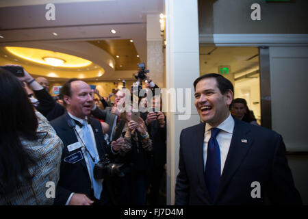 Atlanta, Georgia, USA. 29. Februar 2016. Republikanische Präsidentschaftskandidat Senator MARCO RUBIO (Florida) kommt für eine Kampagne-Rallye in Atlanta. Bildnachweis: Branden Camp/ZUMA Draht/Alamy Live-Nachrichten Stockfoto