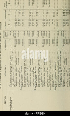Öffentlichen Haushalte von der Provinz von Ontario für das Jahr beendet 31. Oktober 1919 (1920) Stockfoto