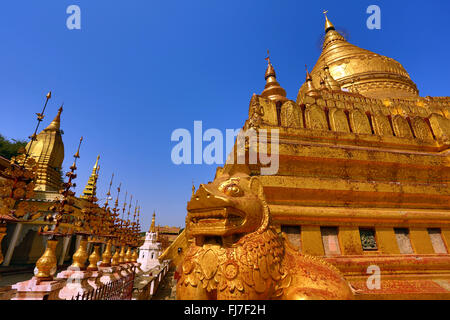 Shwezigon Pagode Pagode in Nuang U, Bagan, Myanmar (Burma) Stockfoto