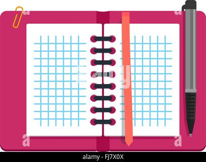 Zelle Papier offene Spirale Bindemittel notebook Stock Vektor