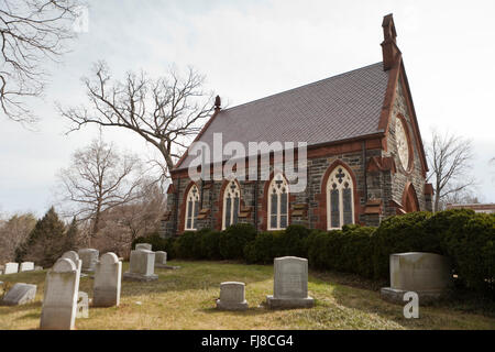 Oak Hill Cemetery Chapel, Georgetown / Washington, DC USA Stockfoto