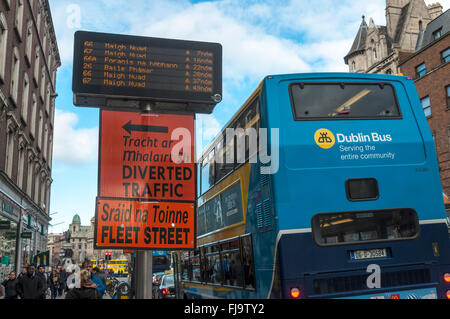Dublin Bus Schild Schilder, Westmoreland Street, Dublin, Irland Stockfoto