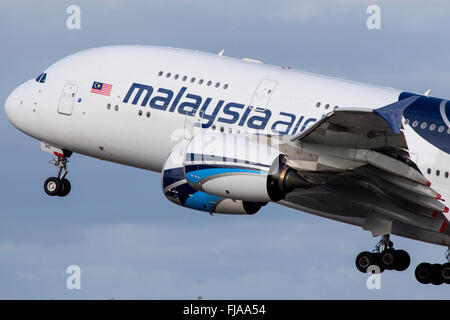 Malaysian Airlines Airbus A380-Flugzeuge Stockfoto