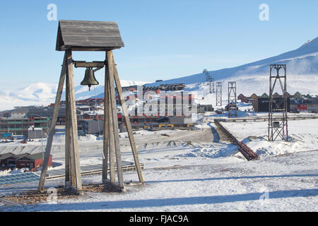 Eine Stadt-Details von Longyearbyen - die nördlichste Siedlung der Welt. Spitzbergen, Norwegen. Stockfoto