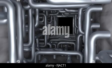 Rendern von Rohren in tunnel Stockfoto