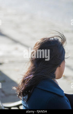 Rückansicht einer jungen Frau im freien Stockfoto